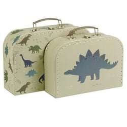 A Little Lovely Company suitcase set Dinosaurs