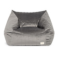 Nobodinoz Nobodinoz Chelsea Velvet Sitzsack Slate Grey
