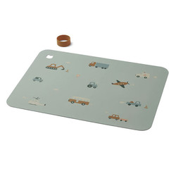 Liewood Jude silicone placemat Vehicles/dove blue mix