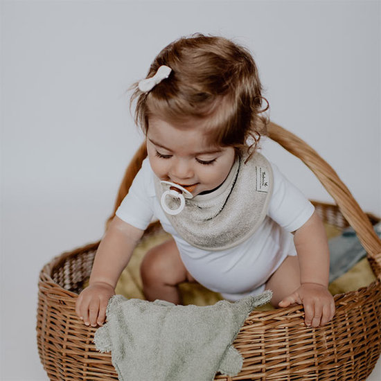 Timboo Bandana bib double layered Feather Grey 36x20cm - Timboo