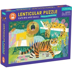 Mudpuppy puzzel lenticulair Cats Big and Small 75 stukjes