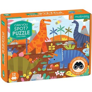 Mudpuppy Can you spot puzzle Dino Park 12 pieces