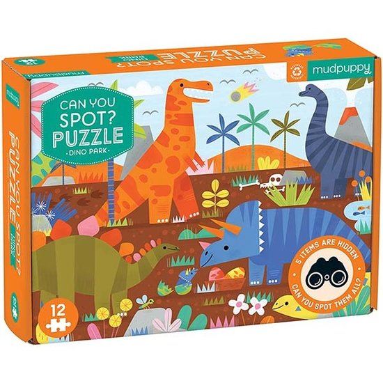 Mudpuppy Mudpuppy Can you spot puzzle Dino Park 12 pieces