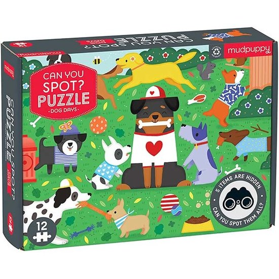 Mudpuppy Mudpuppy Can you spot puzzle Dog Days 12 pieces