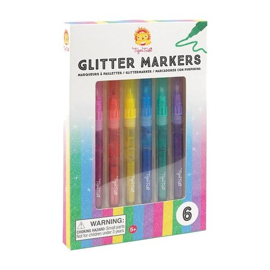 Tiger Tribe Tiger Tribe glitter markers 6 pieces