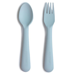 Mushie fork and spoon - Powder blue