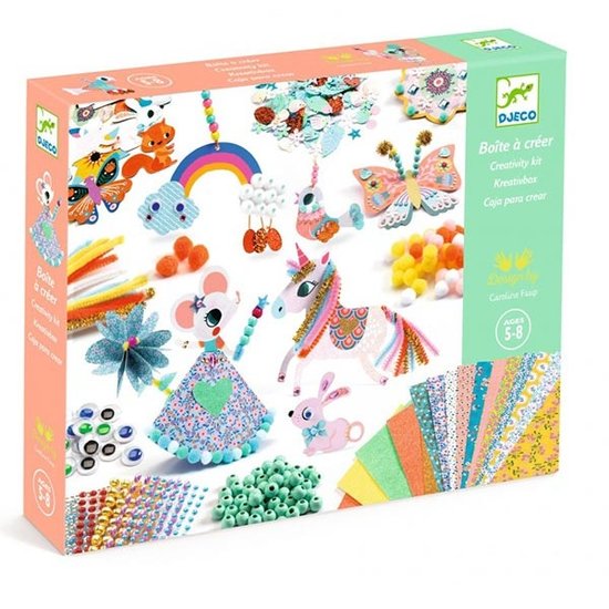 Djeco Djeco craft set pompoms and beads 5-8 years