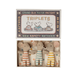 Maileg baby mouse triplets in box