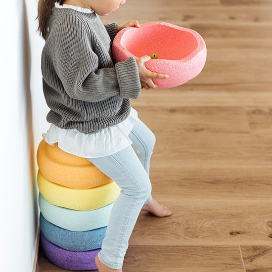 Stapelstein Stapelstein Rainbow Pastel  stapelstenen 6 stuks