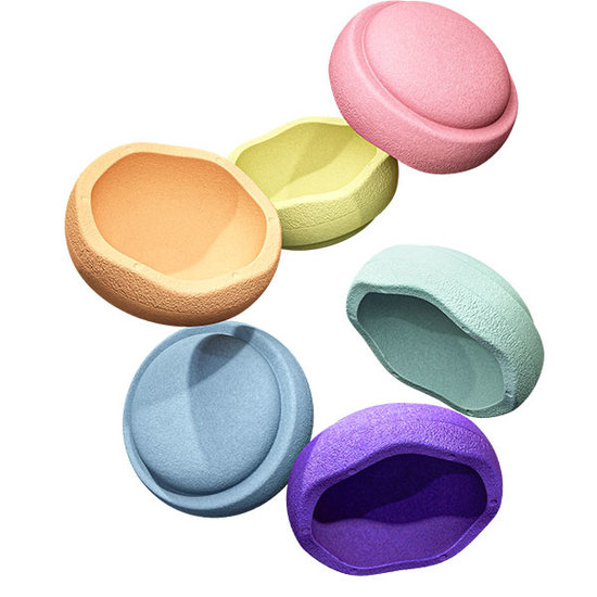Stapelstein Stapelstein Rainbow Pastel stacking stones 6 pieces
