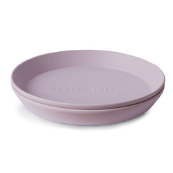 Mushie round dinnerware plates 2 pack - Soft Lilac