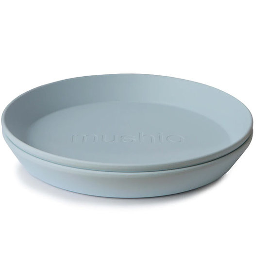 Mushie Mushie round dinnerware plates 2 pack - Powder Blue