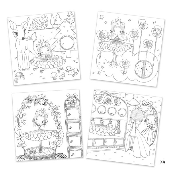 Djeco kleurplaten 3D Prinses Pupi Little Thingz