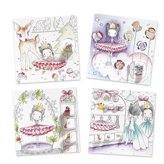 Djeco Coloriages Djeco 3D Princesse Pupi