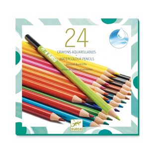 24 Crayons aquarellables - Djeco