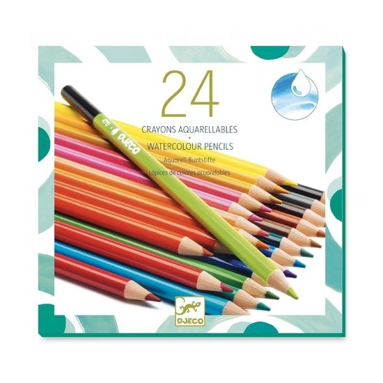 Djeco 24 Crayons aquarellables - Djeco