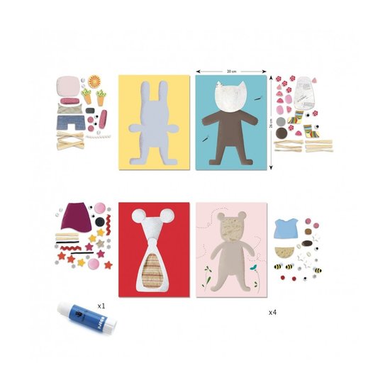 Djeco Boîte de bricolage amusant collages pour les petits - Animaux drôles - Djeco