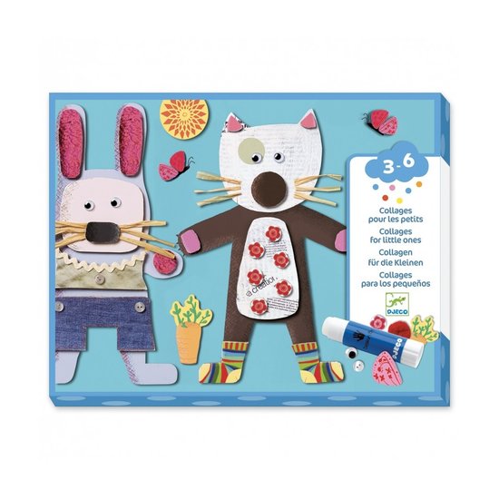 Djeco Fun arts and crafts box collages for little ones - Funny animals - Djeco