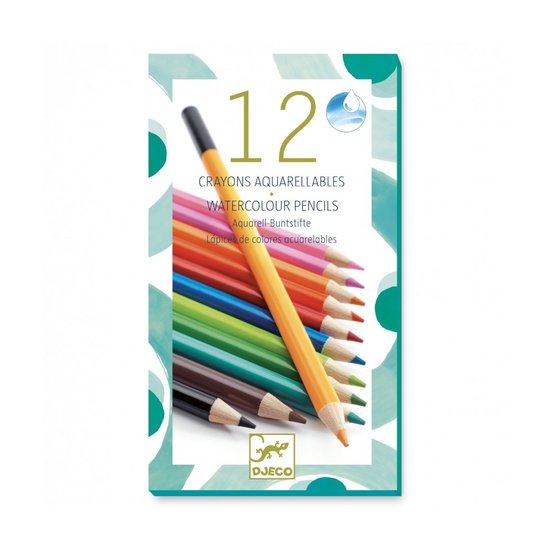 Djeco Beautiful set of 12 aquarel coloring pencils - Djeco