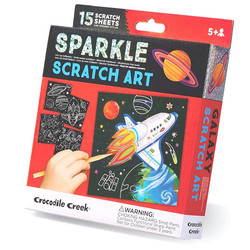 Crocodile Creek Sparkle Scratch Art set Space Explorer
