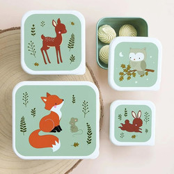 A Little Lovely Company lunch & snack box set Bosvriendjes salie