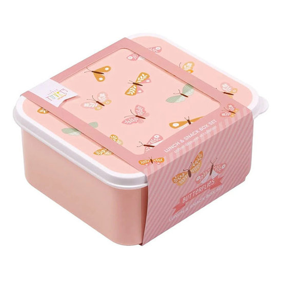 A Little Lovely Company A Little Lovely Company Lunch- und Snackbox Set Schmetterlinge