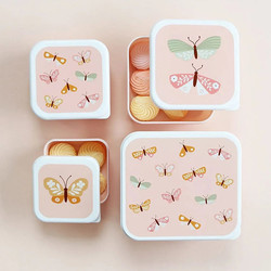 A Little Lovely Company Lunch- und Snackbox Set Schmetterlinge