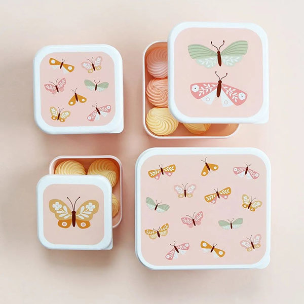 A Little Lovely Company A Little Lovely Company lunch & snack box set  Butterflies