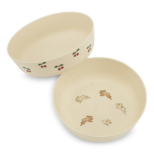 Konges Slojd 2 pack bowl Cherry/Petit Lapin