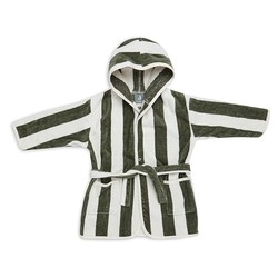 Peignoir 3-4 ans Stripe Terry Leaf Green GOTS - Jollein