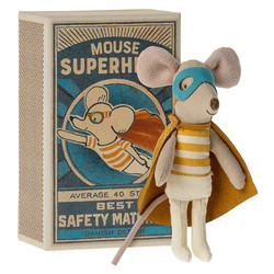 Maileg kleine broer Superheld muis in doosje