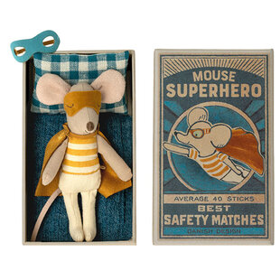 Maileg Super hero mouse little brother in matchbox