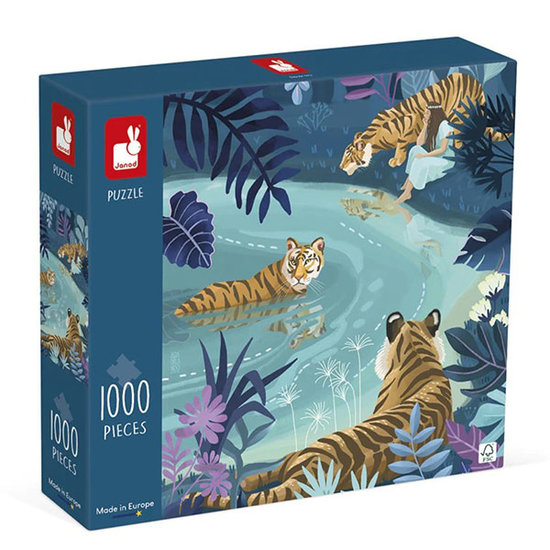 Janod speelgoed Janod Puzzle Tiger im Mondschein 1000 Teile