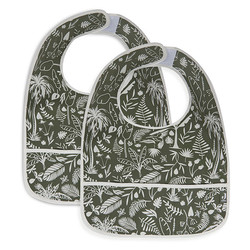 Jollein bib waterproof Botanical Leaf Green 2 pack