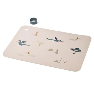 Liewood Jude silicone placemat Little dragon / Dark sandy mix