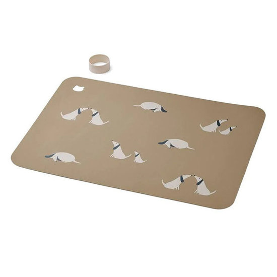 Liewood Liewood Jude silicone placemat Dog / Oat mix