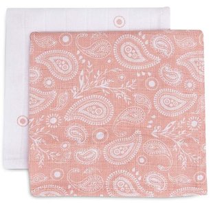 Jollein muslin facecloth Paisley & Halo Rosewood GOTS 2pack
