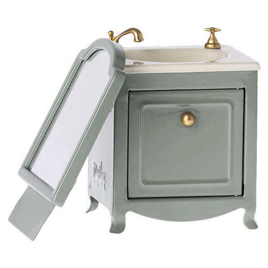 Maileg Maileg sink dresser with mirror Dark Mint