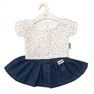 Vetement poupee chemise et jupe Jeans Sweet Dots - Hollie