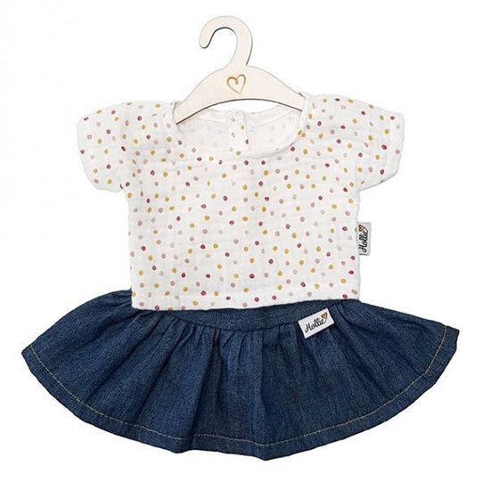 Paola Reina Doll clothes shirt and skirt Jeans Sweet Dots - Hollie