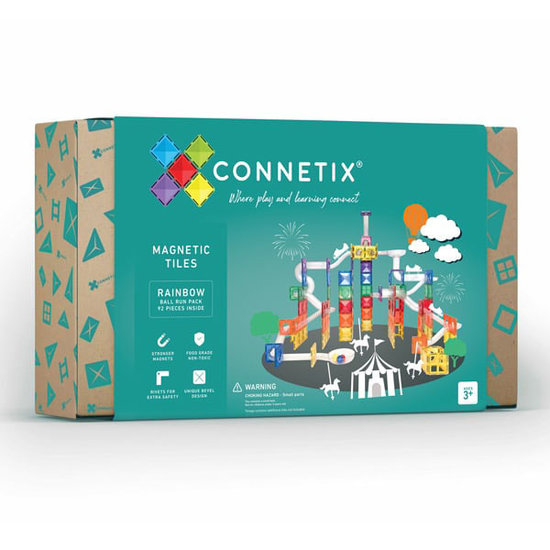 Connetix Tiles Blocs de construction magnétiques Connetix Tiles 92 Piece Ball Run Pack