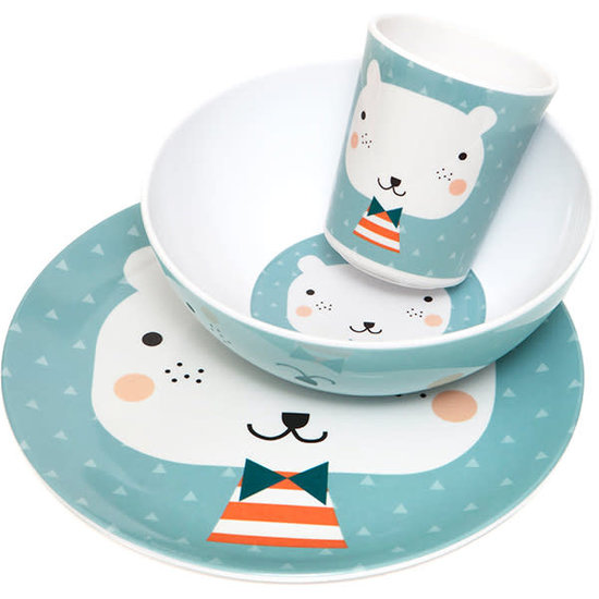 Petit Monkey Melamine plate - Bear triangles - Haciendo el Indio - Petit Monkey