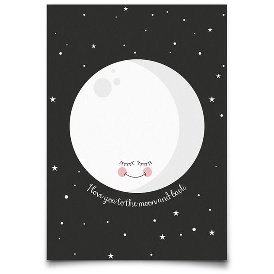 Eef Lillemor Postcard Moon Black - Eef Lillemor