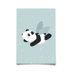 Carte postale Flying panda mint - Eef Lillemor