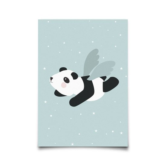 Eef Lillemor Eef Lillemor Postkarte Flying panda mint