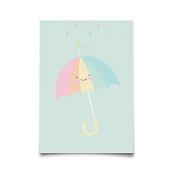 Eef Lillemor postcard Rainbow umbrella