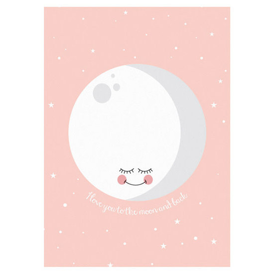 Eef Lillemor Poster - Moon roze - Eef Lillemor