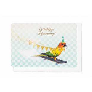 Birthday card - Gelukkige verjaardag skater bird - Enfant Terrible
