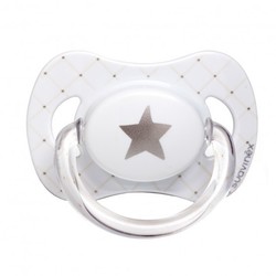 Suavinex pacifier Anatomical Latex 0-6M White Silver Star