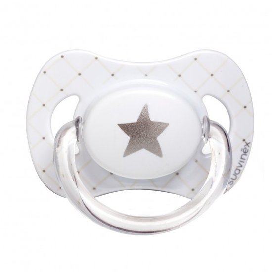 Suavinex Suavinex Fopspeen Anatomisch Latex 0-6M White Silver Star